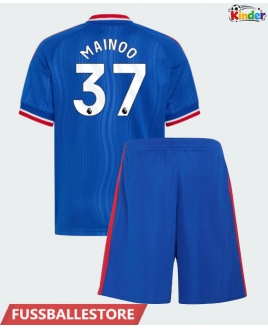 Günstige Manchester United Kobbie Mainoo #37 Auswärts Trikotsatzt Kinder 2026-27 Kurzarm (+ Kurze Hosen)